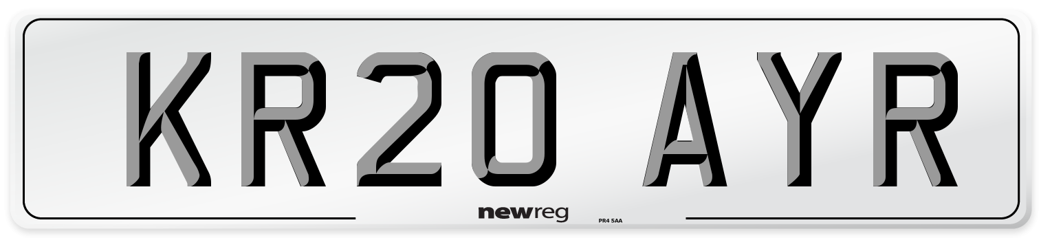 KR20 AYR Number Plate from New Reg